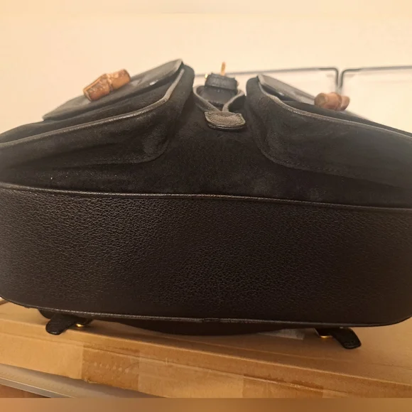 EUC Gucci Horsebit Leather And Suede Black Backpack - Picture 2 of 13